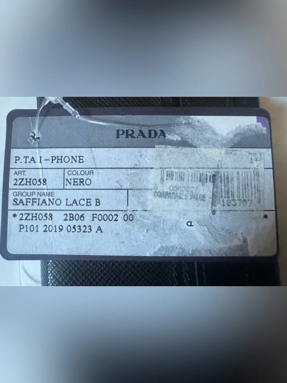 Prada iPhone X/XS Saffiano Leather Hard Phone Case w/Handle Strap